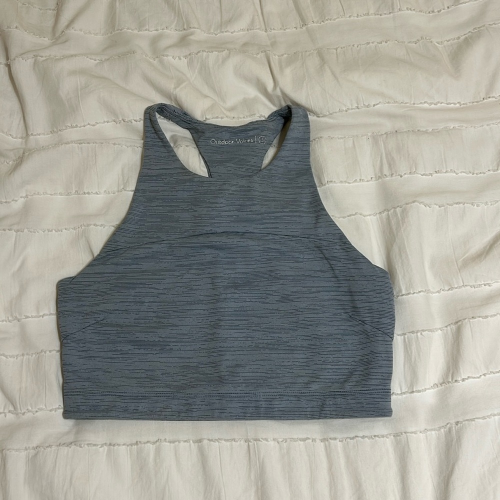 Outdoor voices blue high neck sports bra size small